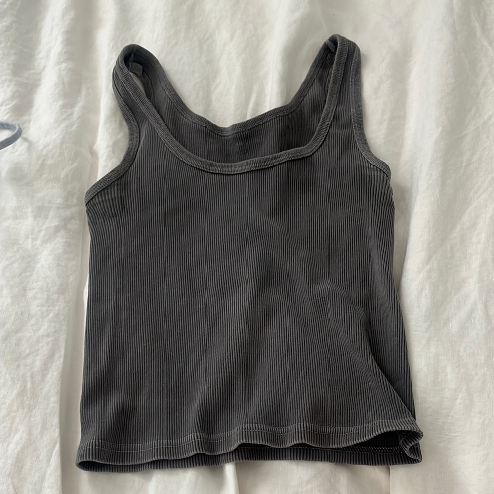 BRANDY MELVILLE Gray Ribbed TANK